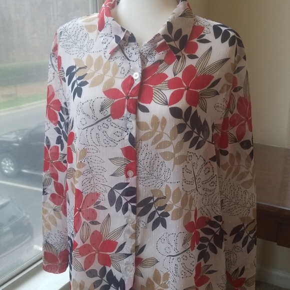 Alfred Dunner Tops - ALFRED DUNNER BUTTON DOWN BLOUSE